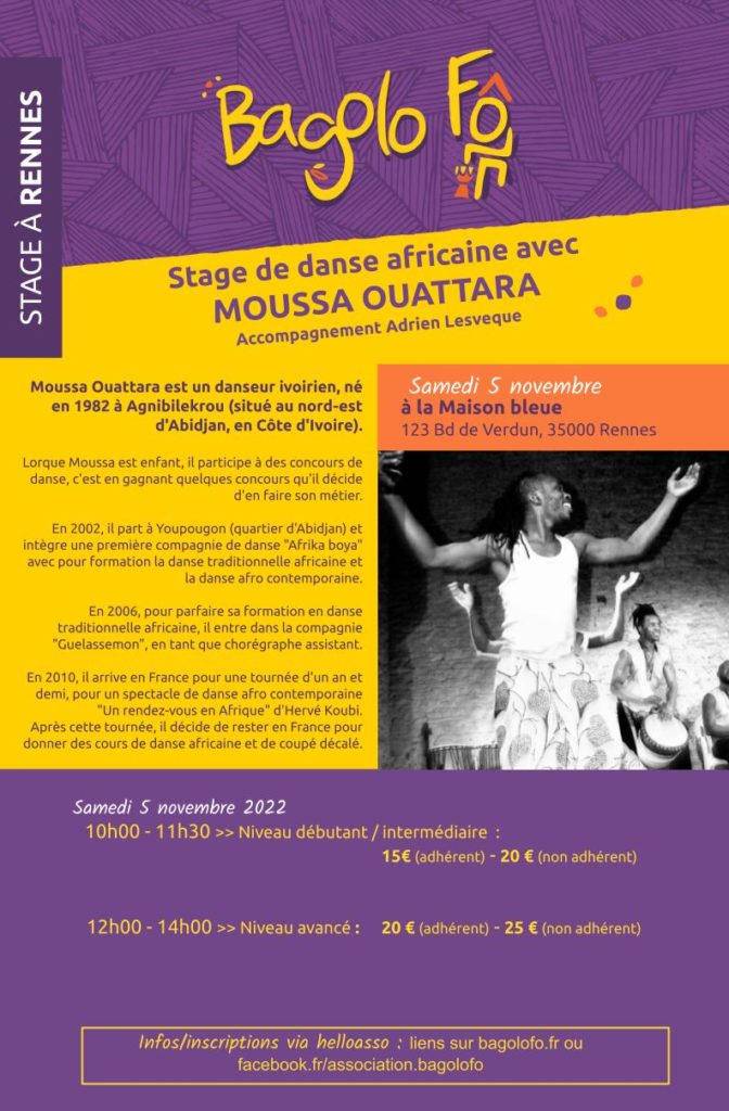 STAGE DE DANSE AVEC MOUSSA OUATTARA Bagolo Fô